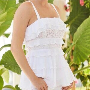 Lilly Pulitzer Ruffled Top Size 4 Olive Top